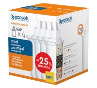 Комплект ECOSOFT универсальных картриджей 3+1 для фильтров-кувшинов.