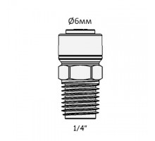 Фитинг прямой 4MC4 (трубка Ø6мм - резьба 1/4'')